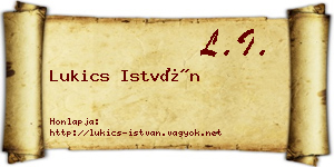 Lukics István névjegykártya